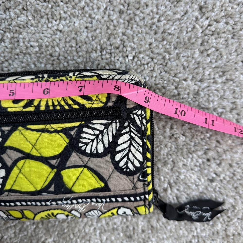 Vera Bradley Wallet Womens One Size Yellow Floral Quilted Cotton Wristlet Zip ID - Picture 5 of 7